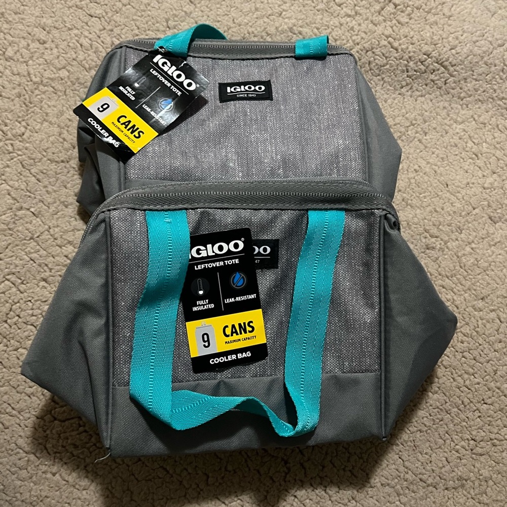 🤍New Igloo Gray and Teal Cooler Bag Set🤍